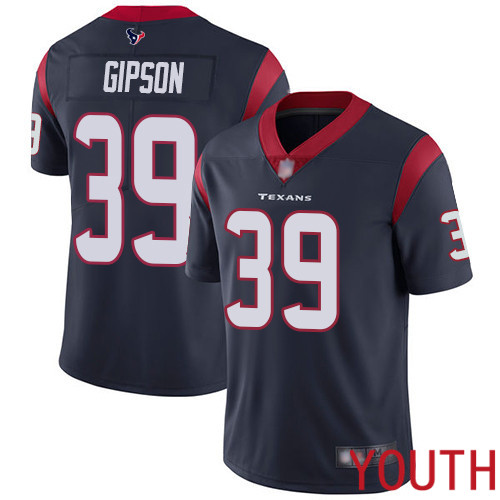 Houston Texans Limited Navy Blue Youth Tashaun Gipson Home Jersey NFL Football 39 Vapor Untouchable